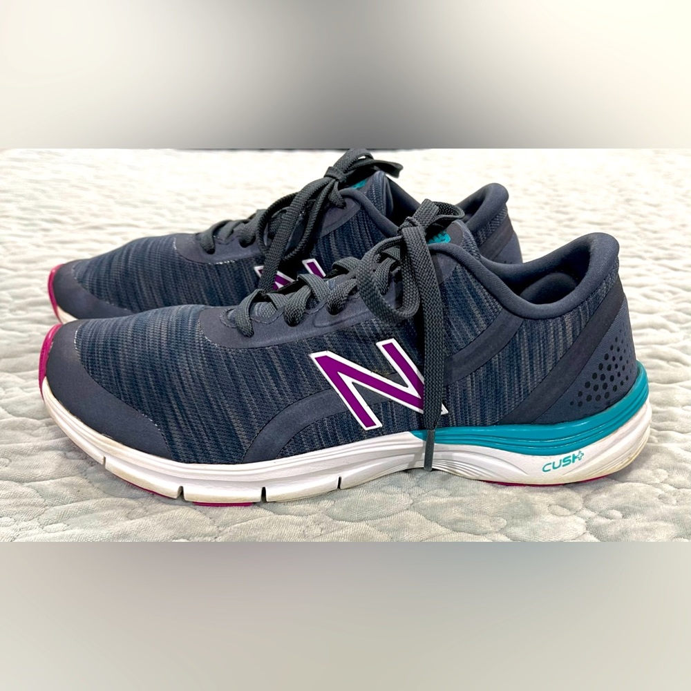 New Balance 711 Cush+ Women’s Cross Training Shoes, 8B, gray, magenta and teal